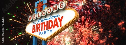 Canvas Print Welcome to fabulous Birthday party