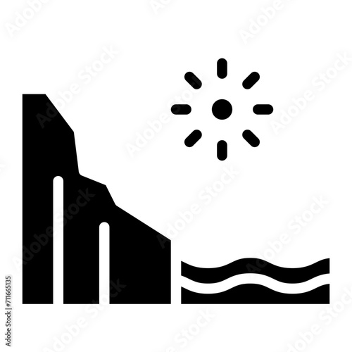 Cliff icon vector image. Can be used for Geography.