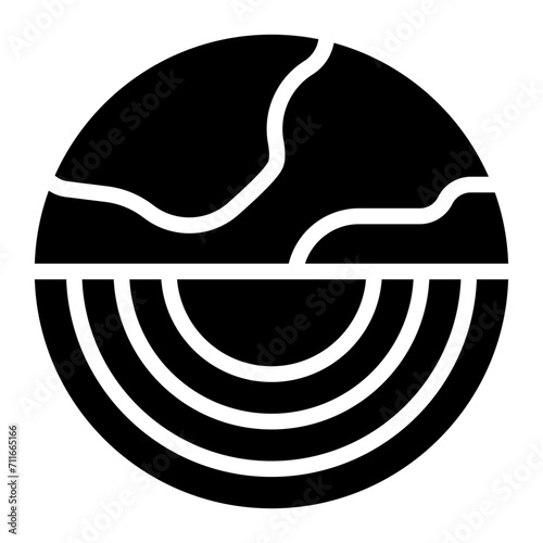 Earth Layers icon vector image. Can be used for Geography.