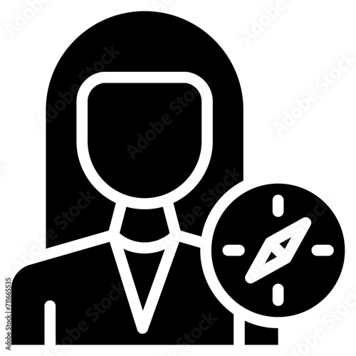 Antiquarian Woman icon vector image. Can be used for Archeology.