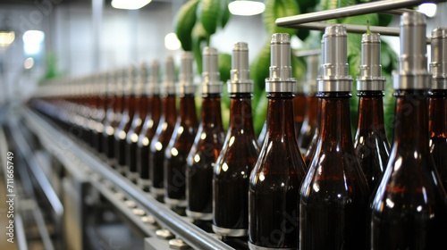 Inside a Mexican Factory  the Hot Sauce Production Line Showcases the Bottling of Flavorful and Spicy Chili Pepper Sauces  Crafted for Culinary Excellence 