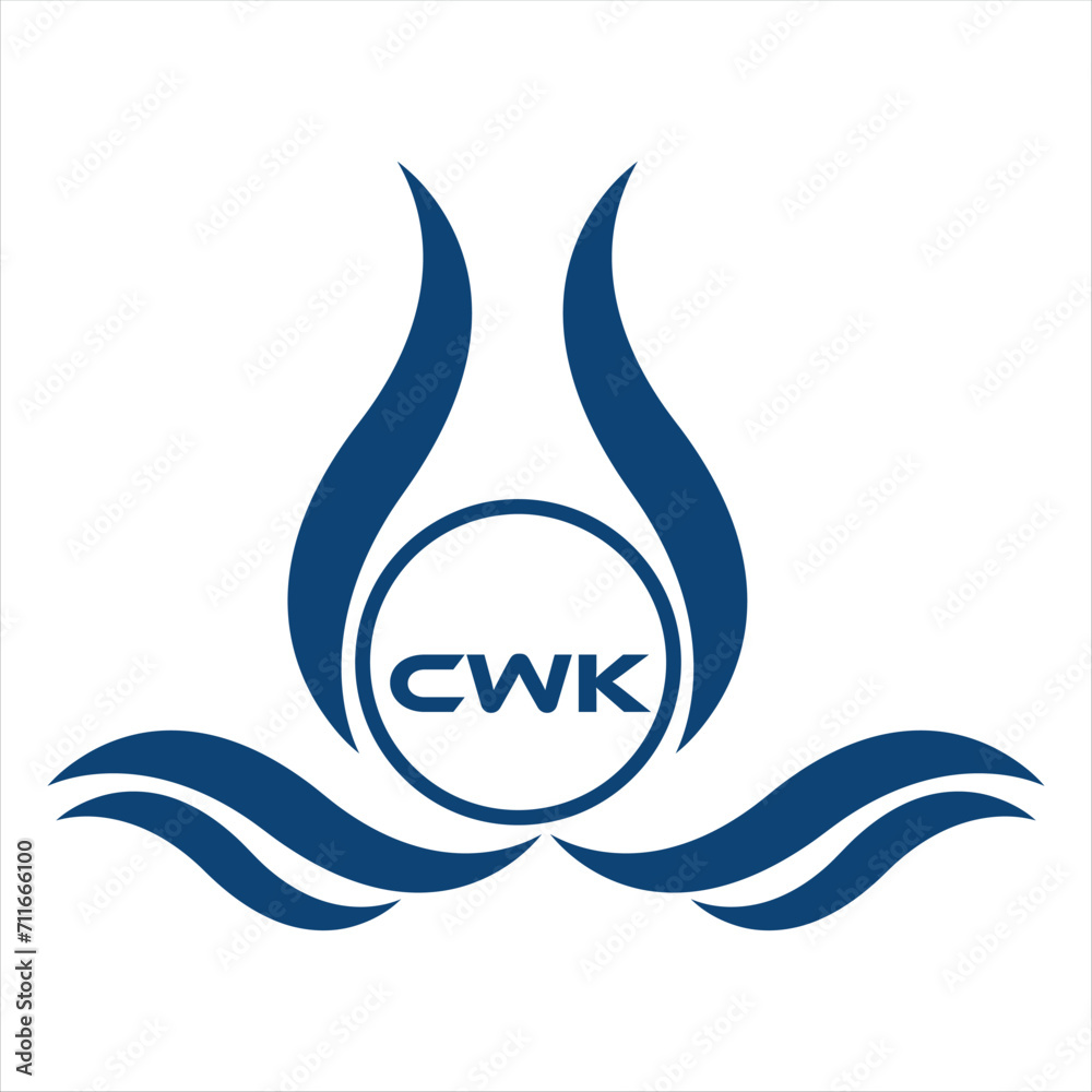 CWK letter water drop icon design with white background in illustrator, CWK Monogram logo design for entrepreneur and business.
 - obrazy, fototapety, plakaty 