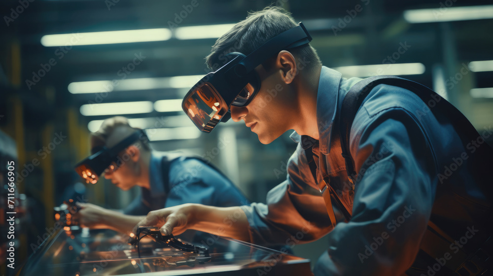Augmented reality goggles aiding assembly line workers Augmented reality goggles aiding assembly line workers