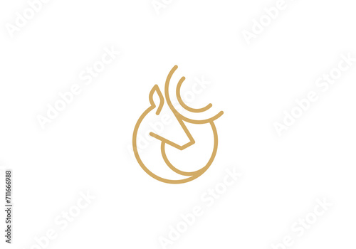 simple deer head logo design icon template 