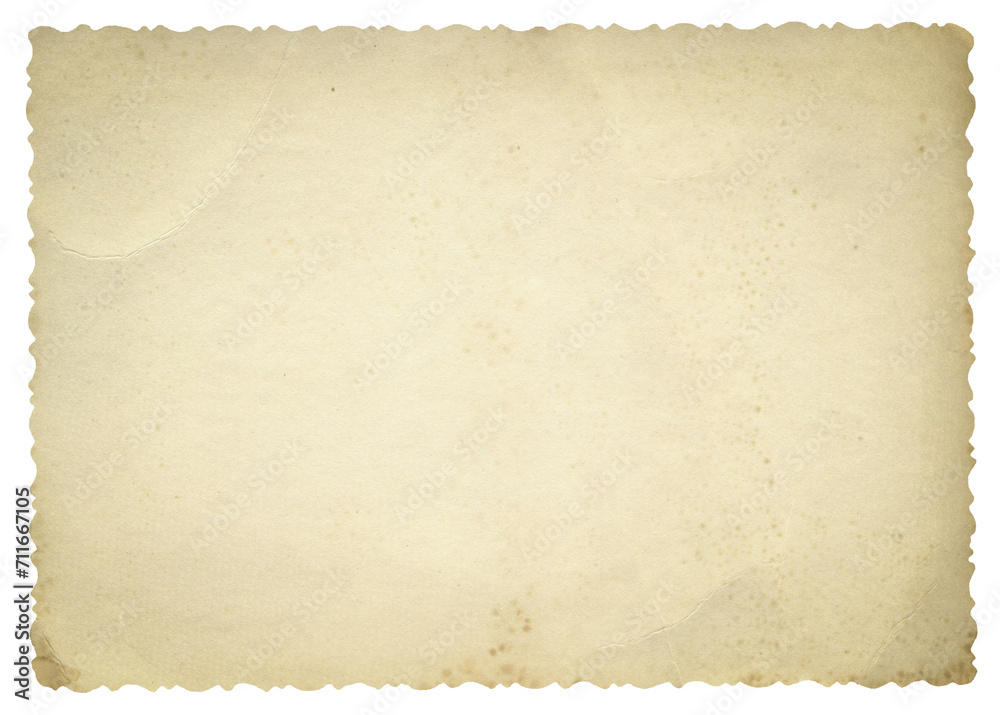 Retro photo paper texture isolate. Old antique sheet vignette  paper texture. Announcement board. Recycle vintage paper background. Aged and yellowed wallpaper.