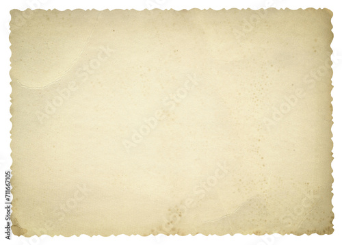 Retro photo paper texture isolate. Old antique sheet vignette paper texture. Announcement board. Recycle vintage paper background. Aged and yellowed wallpaper.