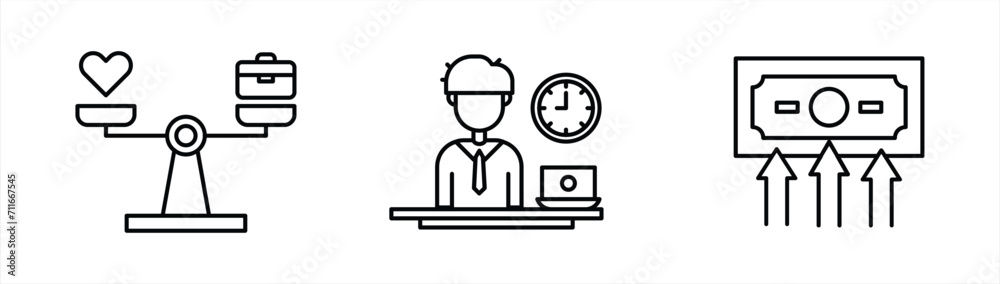 workaholic icon set, worker icon vector illustration workaholic icon set, worker icon vector illustration
