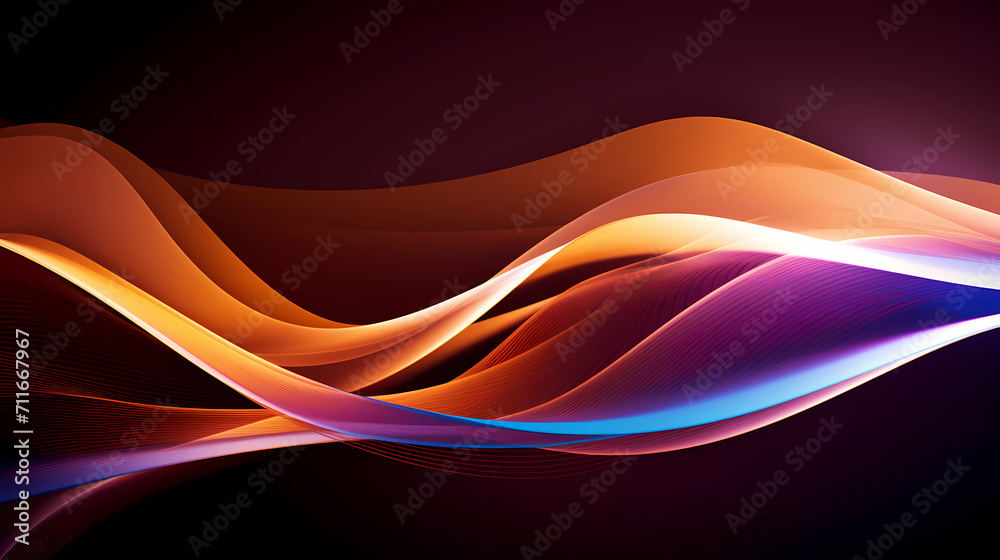 Fototapeta premium Abstract geometric lines background, technological lines background and light effects, 3D rendering