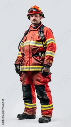 Portrait of fireman full body standing