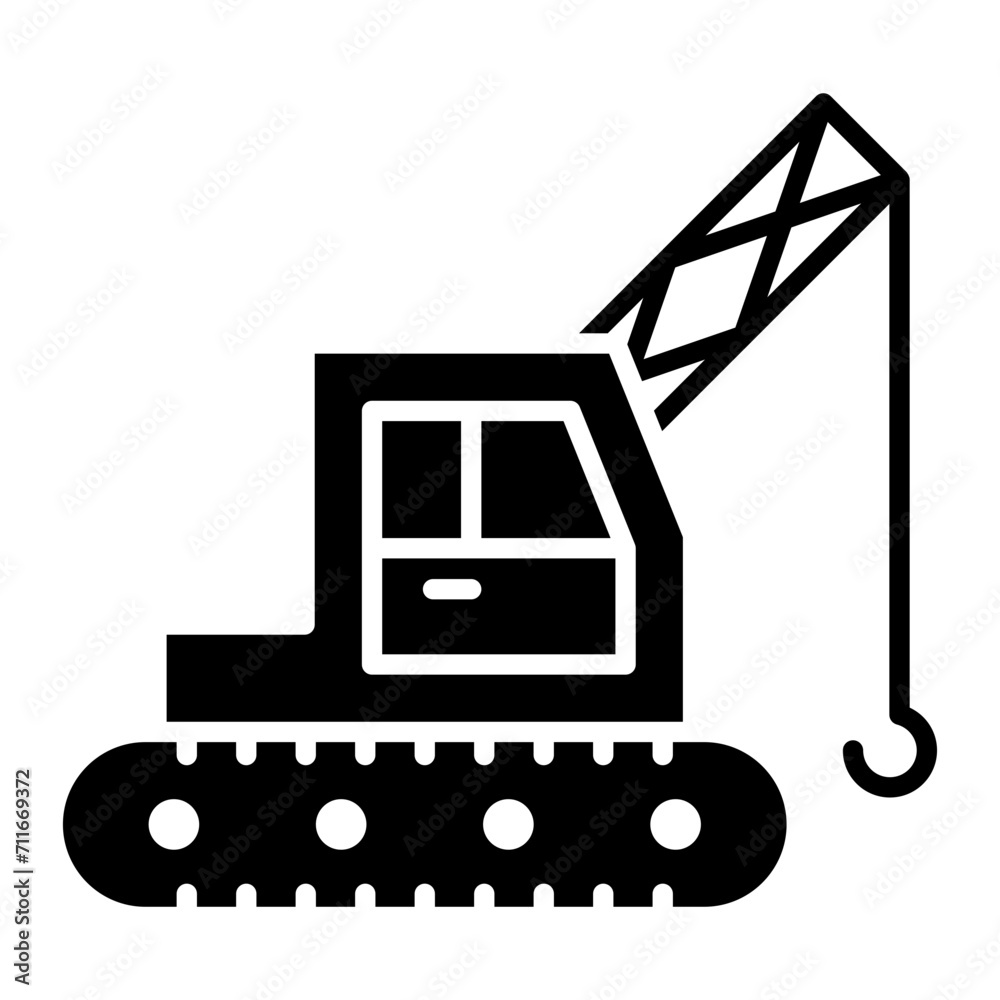 Naklejka premium Crane Machine icon vector image. Can be used for Delivery and Logistics.