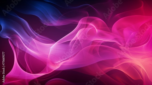 Abstract Swirls of Blue and Pink Smoke Against a Dark Background
