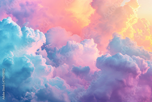Vibrant pink and orange clouds in a sunset sky