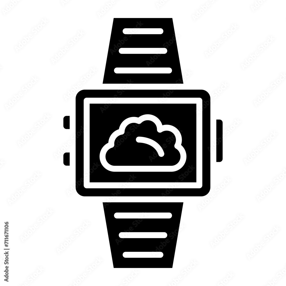 Smartwatch Weather icon vector image. Can be used for Weather. Smartwatch Weather icon vector image. Can be used for Weather.