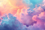 Pastel clouds in a dreamy pink and blue sky