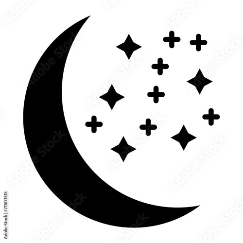 Waxing Moon icon vector image. Can be used for Weather.