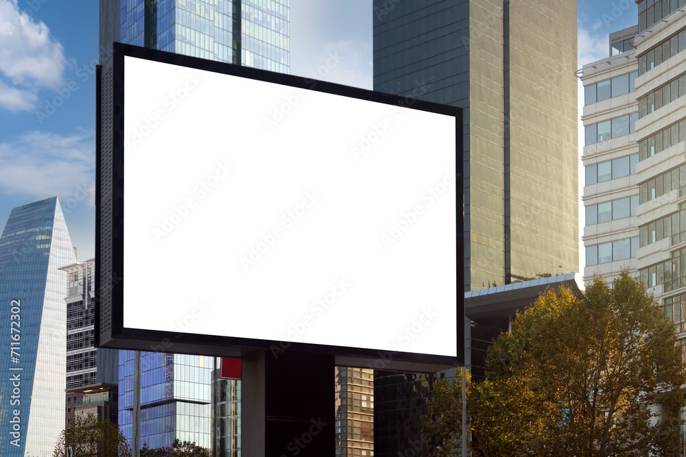 A large information display for advertising on the street in the city A large information display for advertising on the street in the city