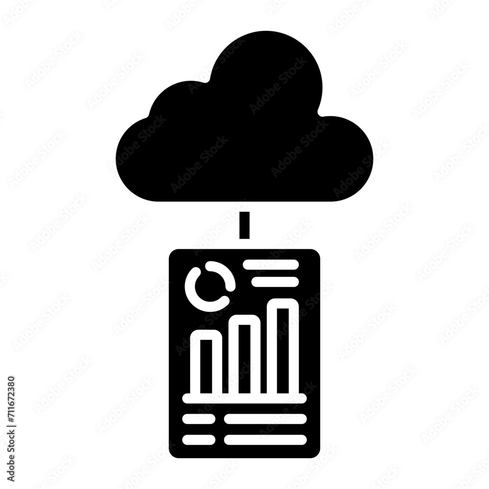 Cloud Reporting icon vector image. Can be used for Data Analytics. Cloud Reporting icon vector image. Can be used for Data Analytics.