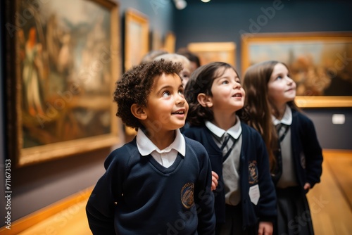 The children enjoyed the paintings in the gallery and excitedly discussed the details of each painting, diamond wire photography, CG characters, FHD, HDR