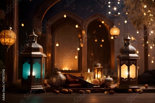 Ramadan muslim Islamic festive background 