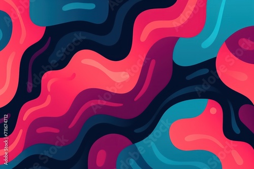 Colorful animated background  in the style of linear patterns and shapes  rounded shapes  dark teal and pink  flat shapes