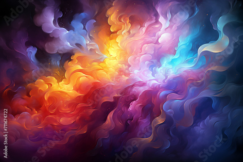 A vibrant explosion of abstract colors merging.