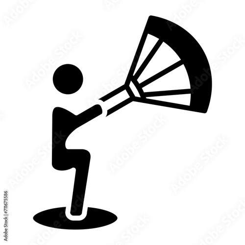 Kitesurf icon vector image. Can be used for Dubai.