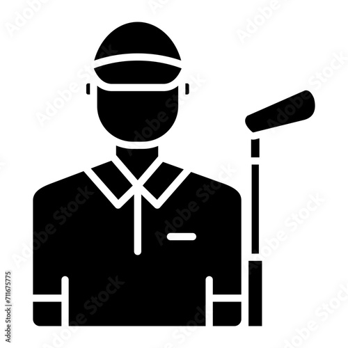 Golf Player icon vector image. Can be used for Physical Fitness.