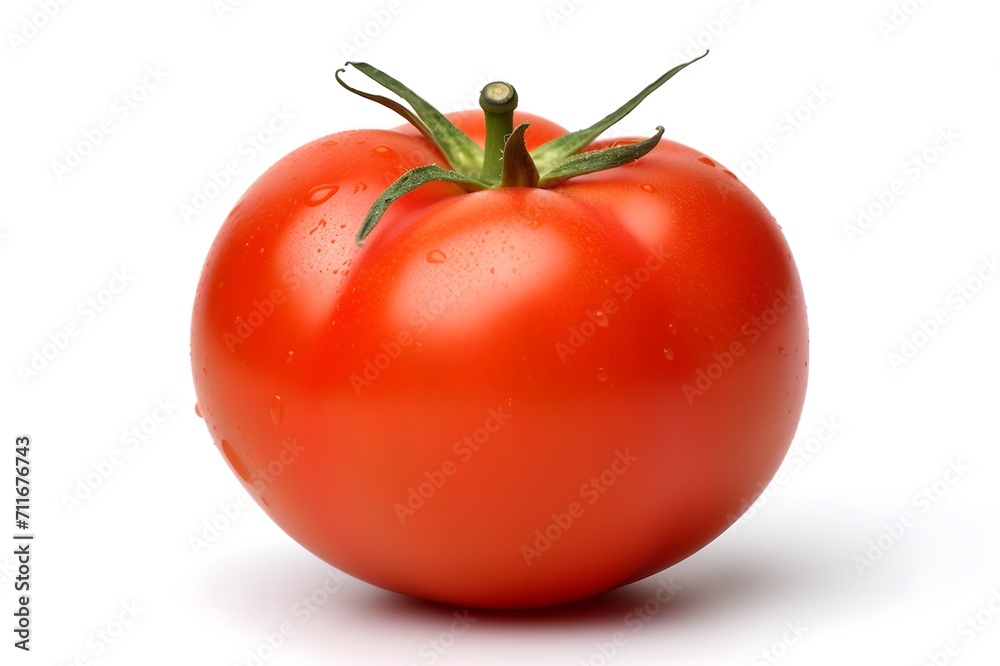 Fresh tomato with water drop on white background Fresh tomato with water drop on white background