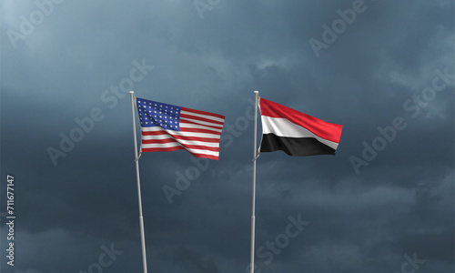 yemen united state of america usa flag country national international top view rain background copy space war military solider weapon protect rocket crisis gaza city strip missile lebanon hamas battle