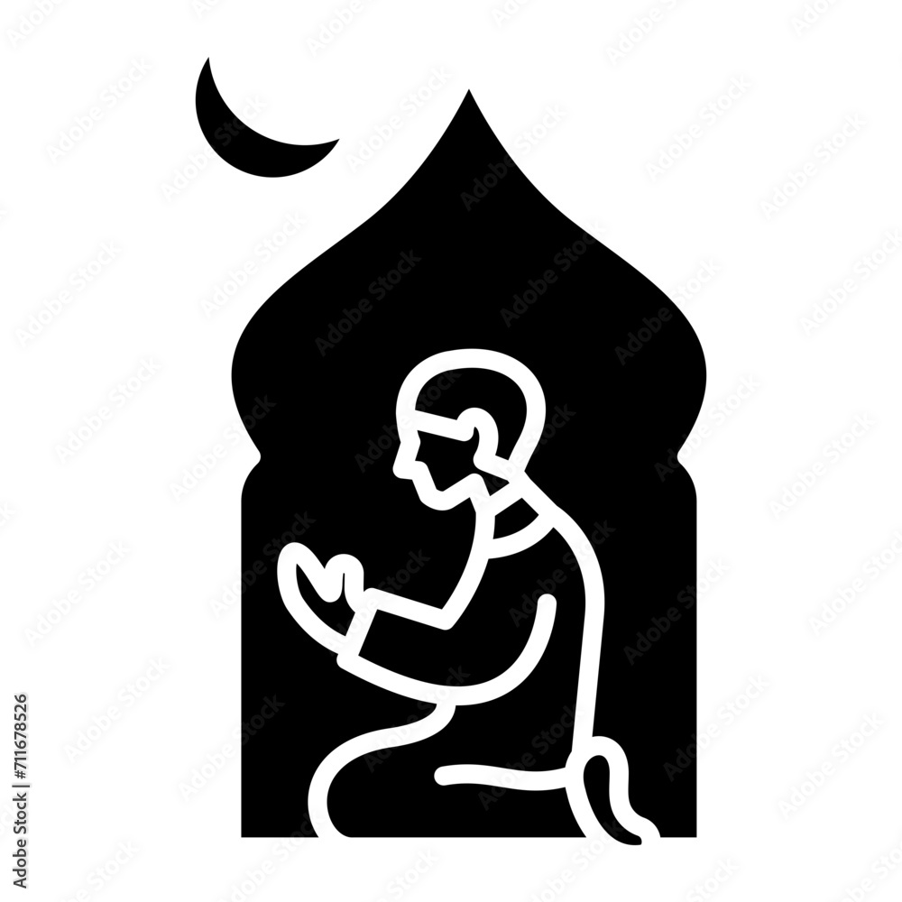 Muslim Praying icon vector image. Can be used for Ramadan. Muslim Praying icon vector image. Can be used for Ramadan.