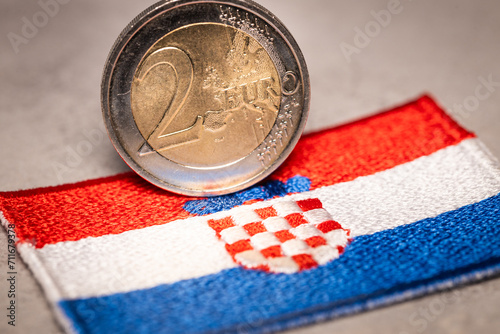 Croatia euro, Croatians accession to the euro zone, financial concept, price changes and the effect of adopting the euro photo