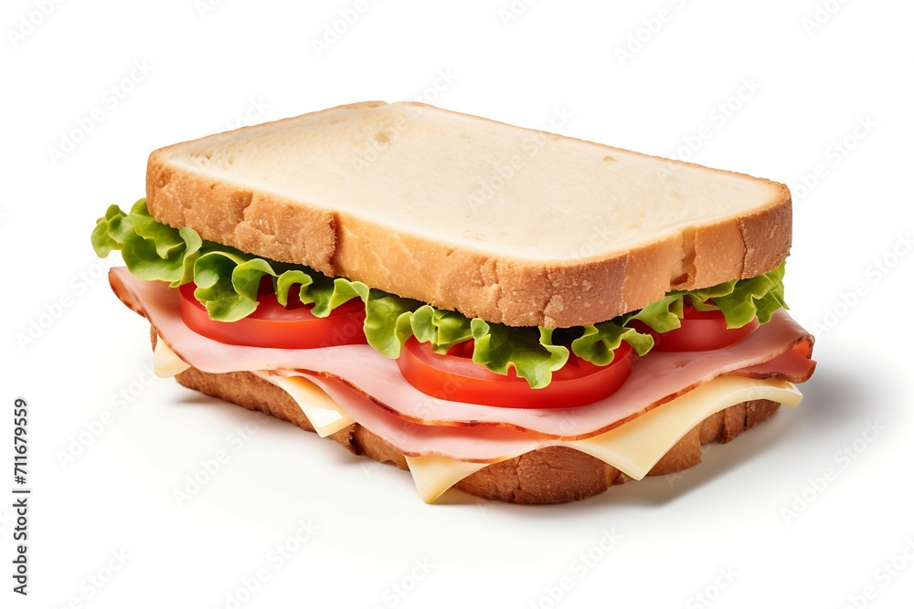Sandwich isolated on white background with clipping path and full depth of field Sandwich isolated on white background with clipping path and full depth of field