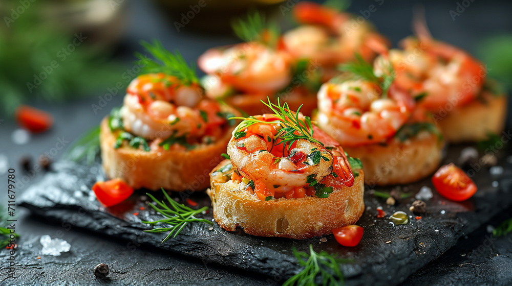 Mini canapes, snacks, and appetizers. Seafood, delicacies, restaurants, and special events.