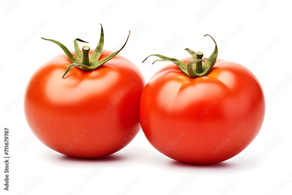 Fresh red two tomato isolated on white background Fresh red two tomato isolated on white background