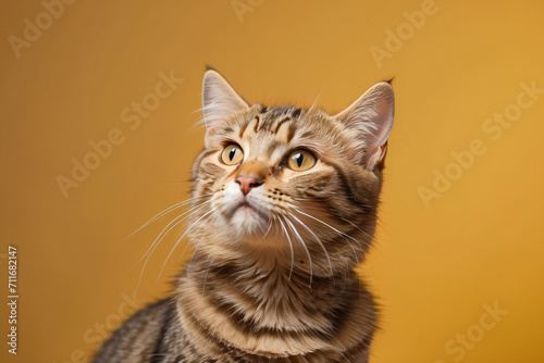 cat on solid background