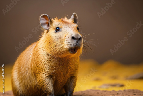 capybara on solid background photo