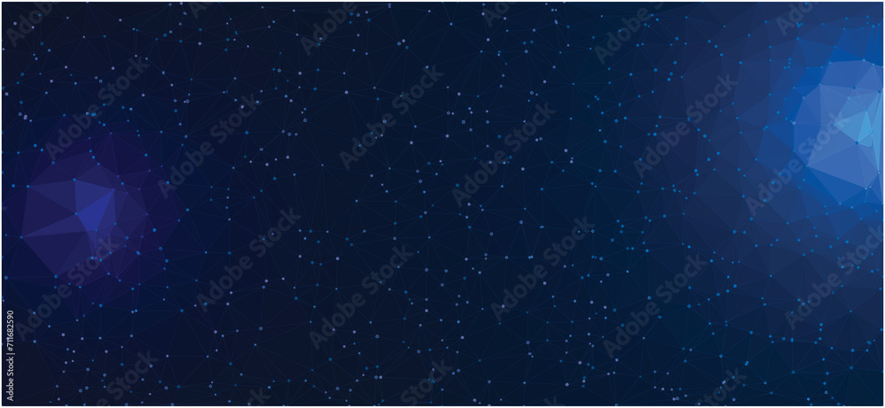 Obraz premium Abstract Connection structure polygonal space low poly dark background with connecting dots and lines. 