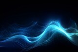 Abstract blue energy waves create a futuristic high-tech background. Generative AI