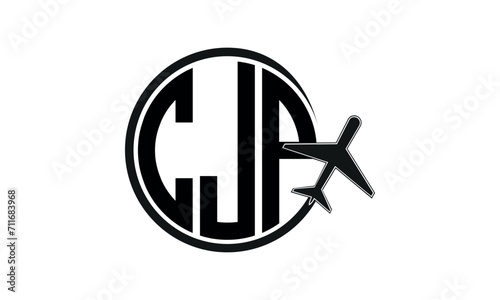 CJP three initial letter circle tour & travel agency logo design vector template. hajj Umrah agency, abstract, wordmark, business, monogram, minimalist, brand, company, flat, tourism agency, tourist