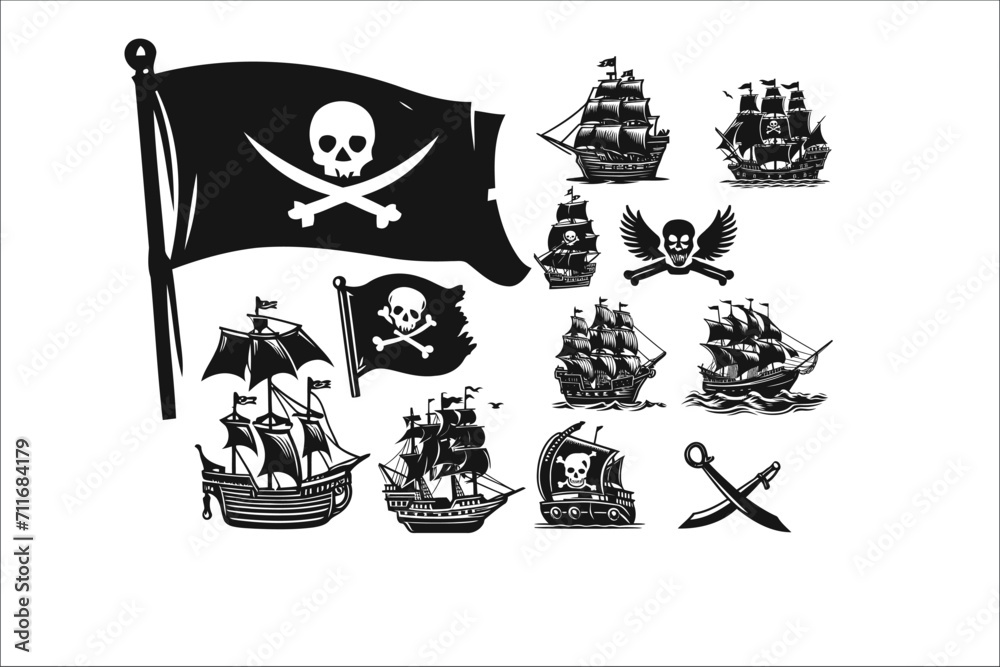 Ship Craft Pro: Exclusive Pirate Ship Vector Bundle