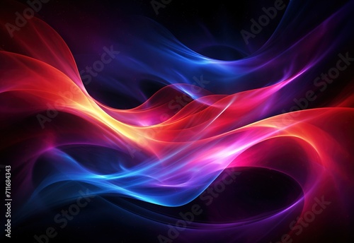 colorful wave of smoke against a black background.