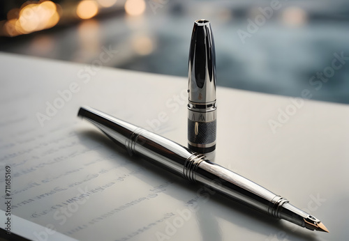 fountain pen on a notebook