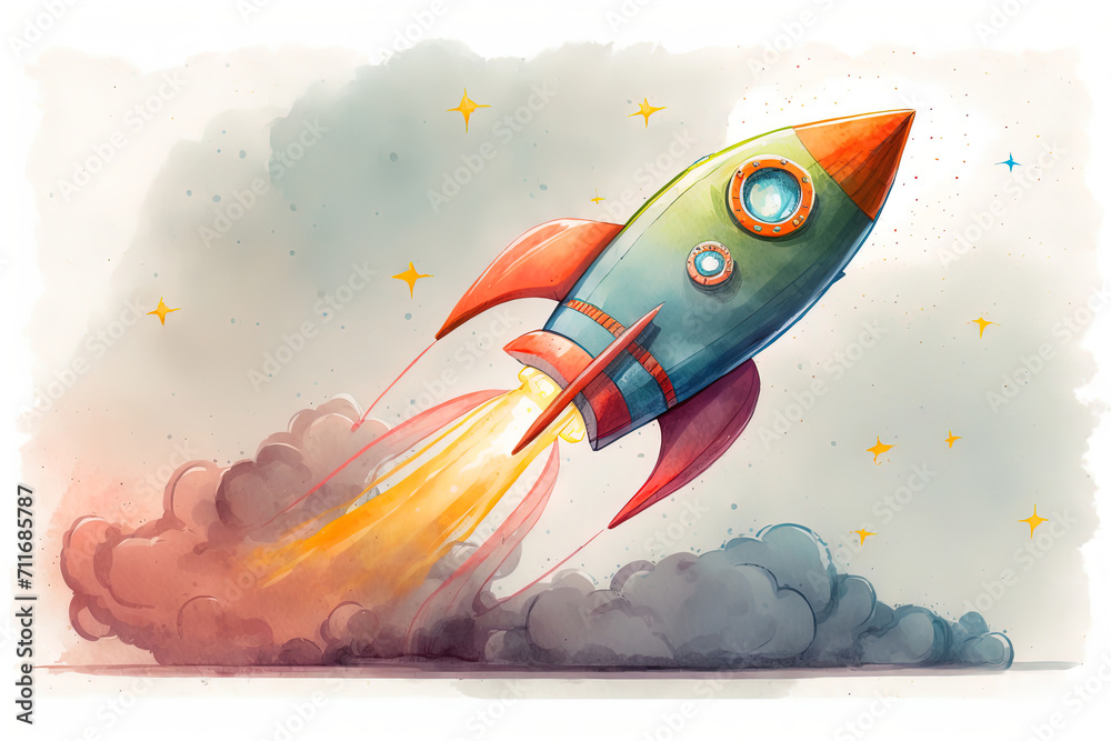 toy rocket in the sky toy rocket in the sky