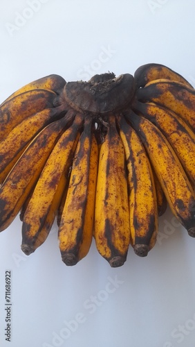 Barangan banana fruit food (pisang barangan) on a white background. background concept of healthy food, organic, lifestyle, diet, breakfast, nutrition, nutritious, freshness, snack, ingredient photo