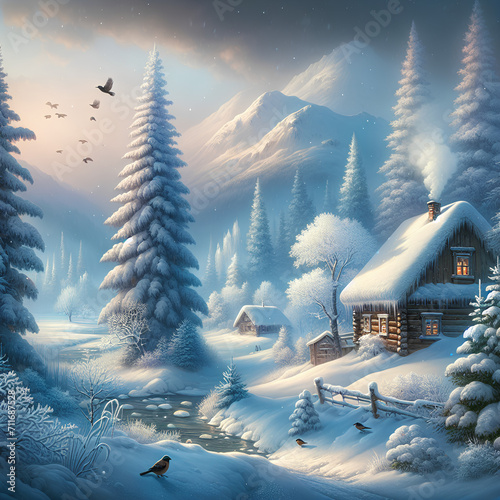 winter landscape with a house © djtech