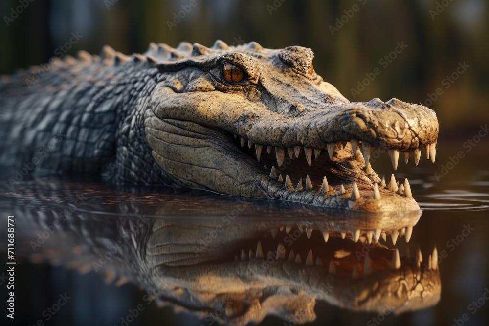 Obraz premium Reflection of a crocodile