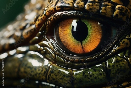 Closeup: Macro View of a Crocodiles Eye © darshika