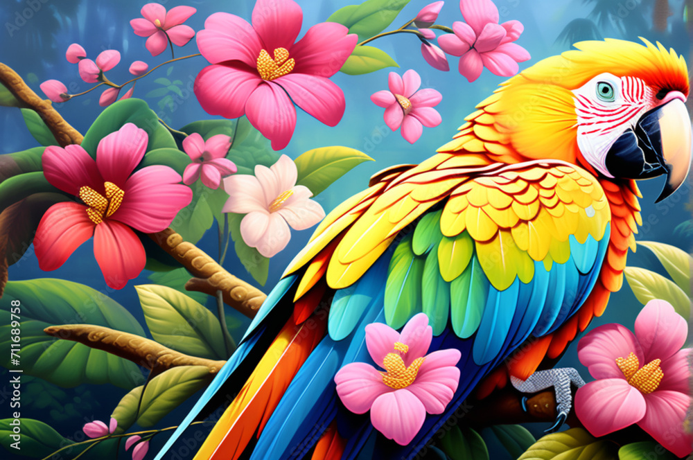 Obraz premium parrot on a branch