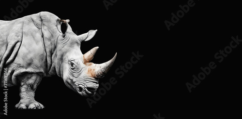 The grey rhinoceros, a wild African animal. artificial intelligence generator, AI, neural network image. background for the design.
