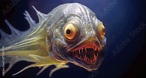 alien deep sea fish, ai generated. photo